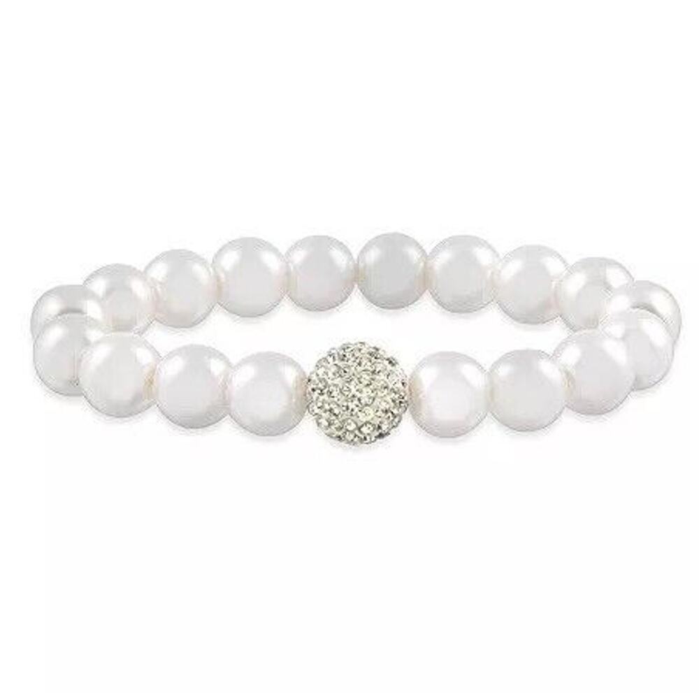Faux Pearl Stretch Bracelet Crystal Elegant Fashion Stylish Stunning Intricate